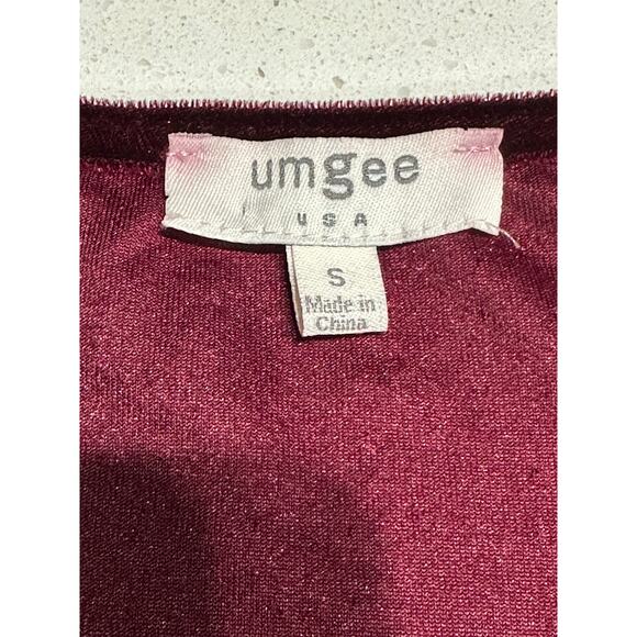 Umgee Velvet Shift Dress Lace Midi Burgundy Sz Small Whimsigoth Vamp Romantic - Picture 3 of 9